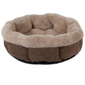 SnooZZy Round Shearling Cup Bed – Coffee