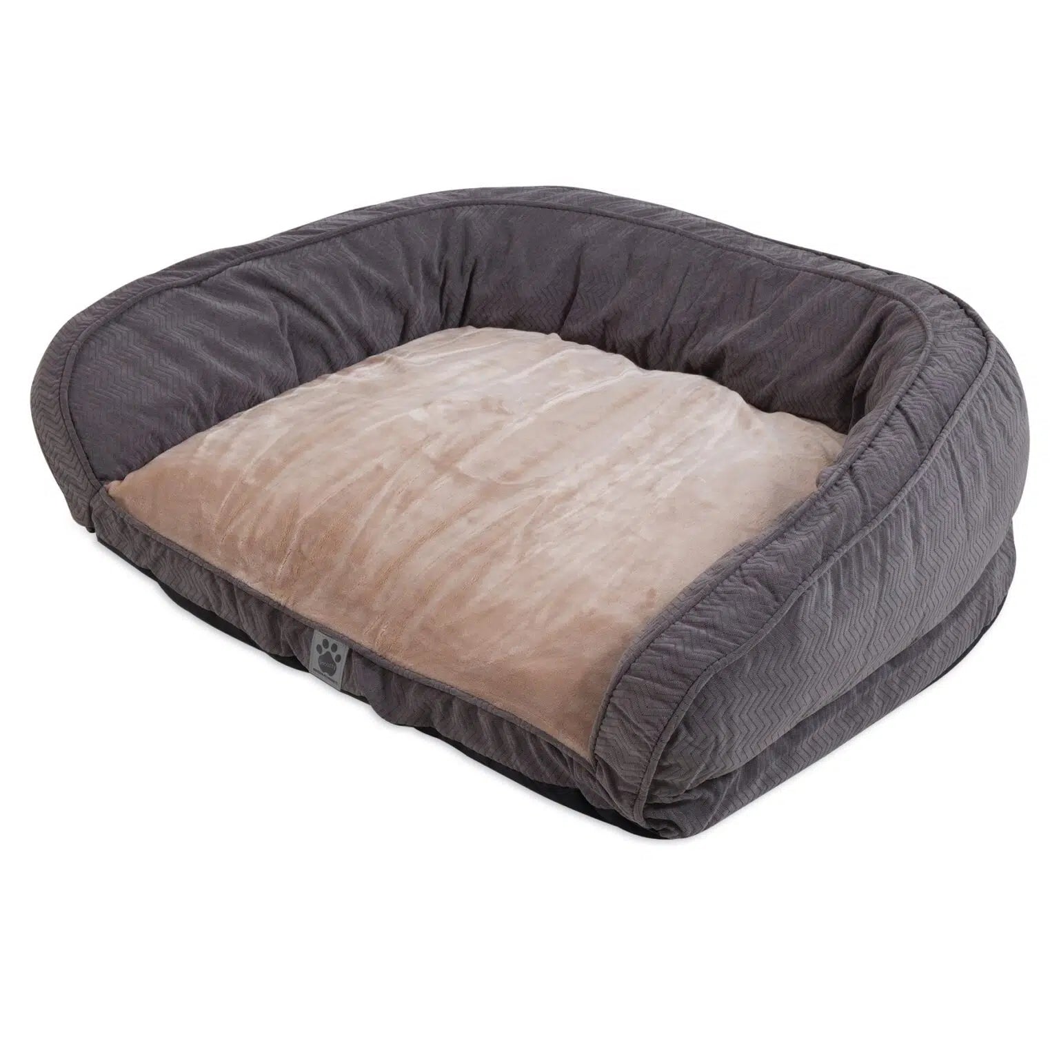SnooZZy Chevron Couch Dog Bed – Gray