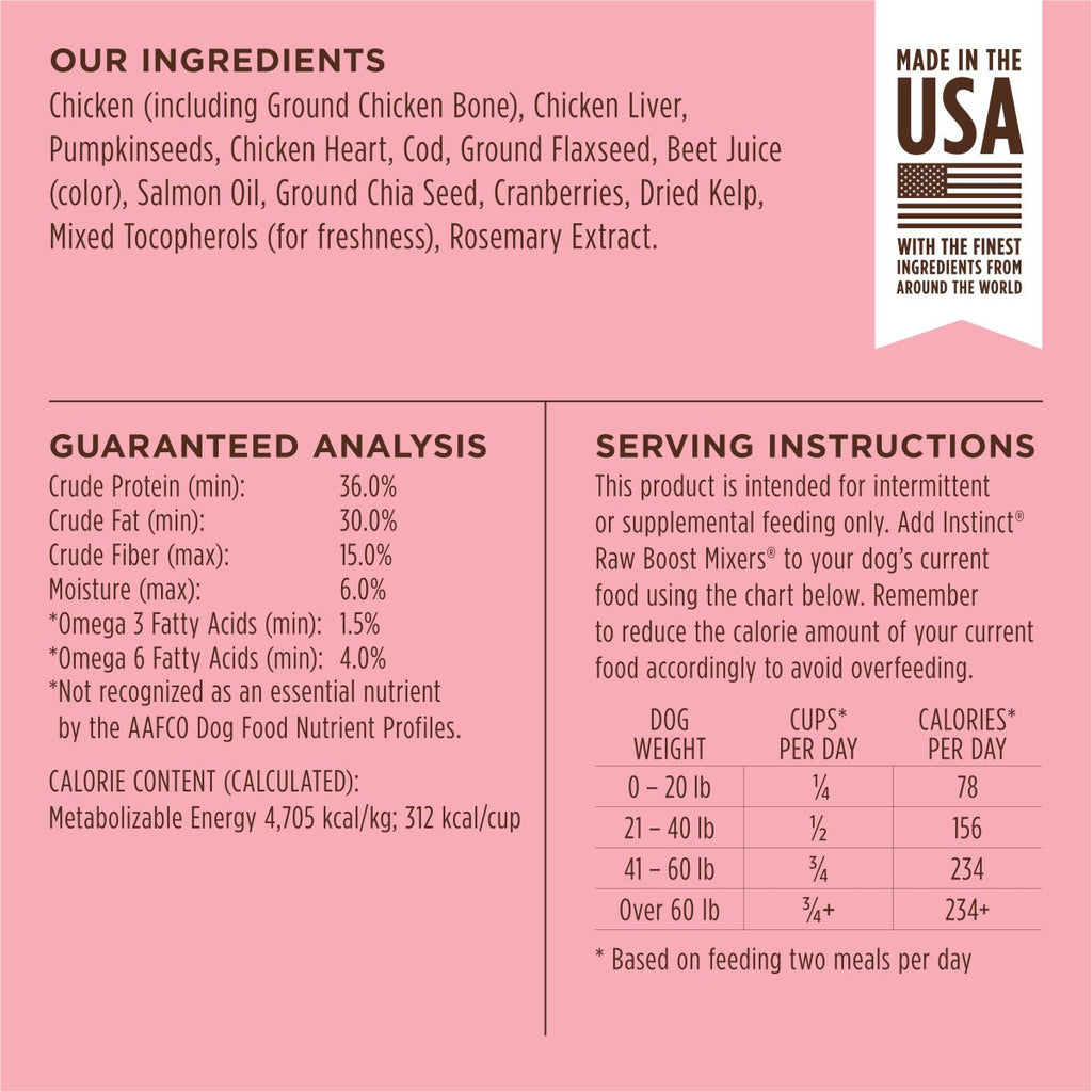 Instinct Dog Freeze-Dried Raw Boost Mixers Skin & Coat Recipe