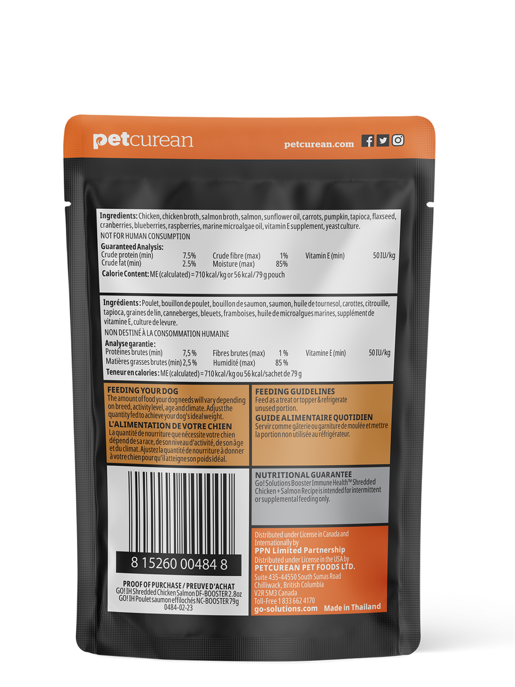 Go! Solutions Dog Booster Immune Health Shredded Chicken & Salmon (79g)