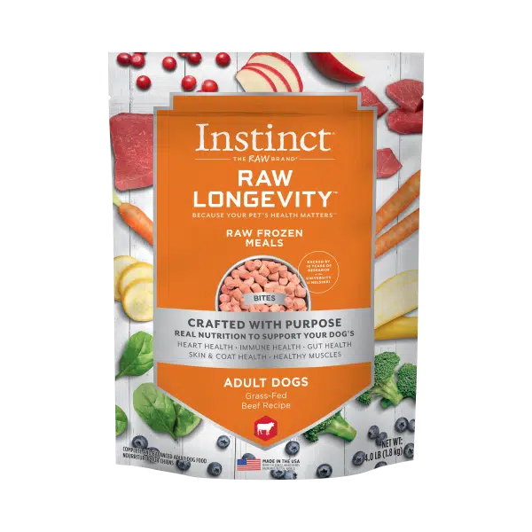 Instinct Dog Raw Longevity Frozen Beef Bites 4lb