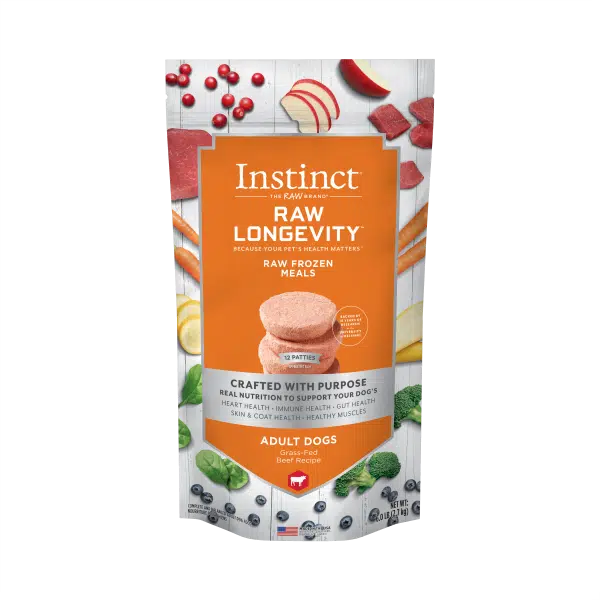 Instinct Dog Raw Longevity Frozen Beef Patties 6lb