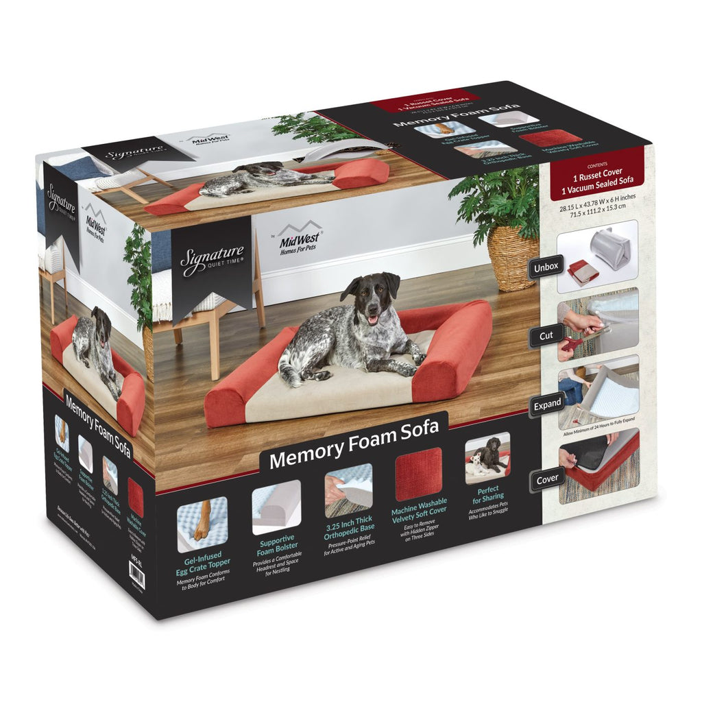 Quiet Time Memory Foam Sofa Russet