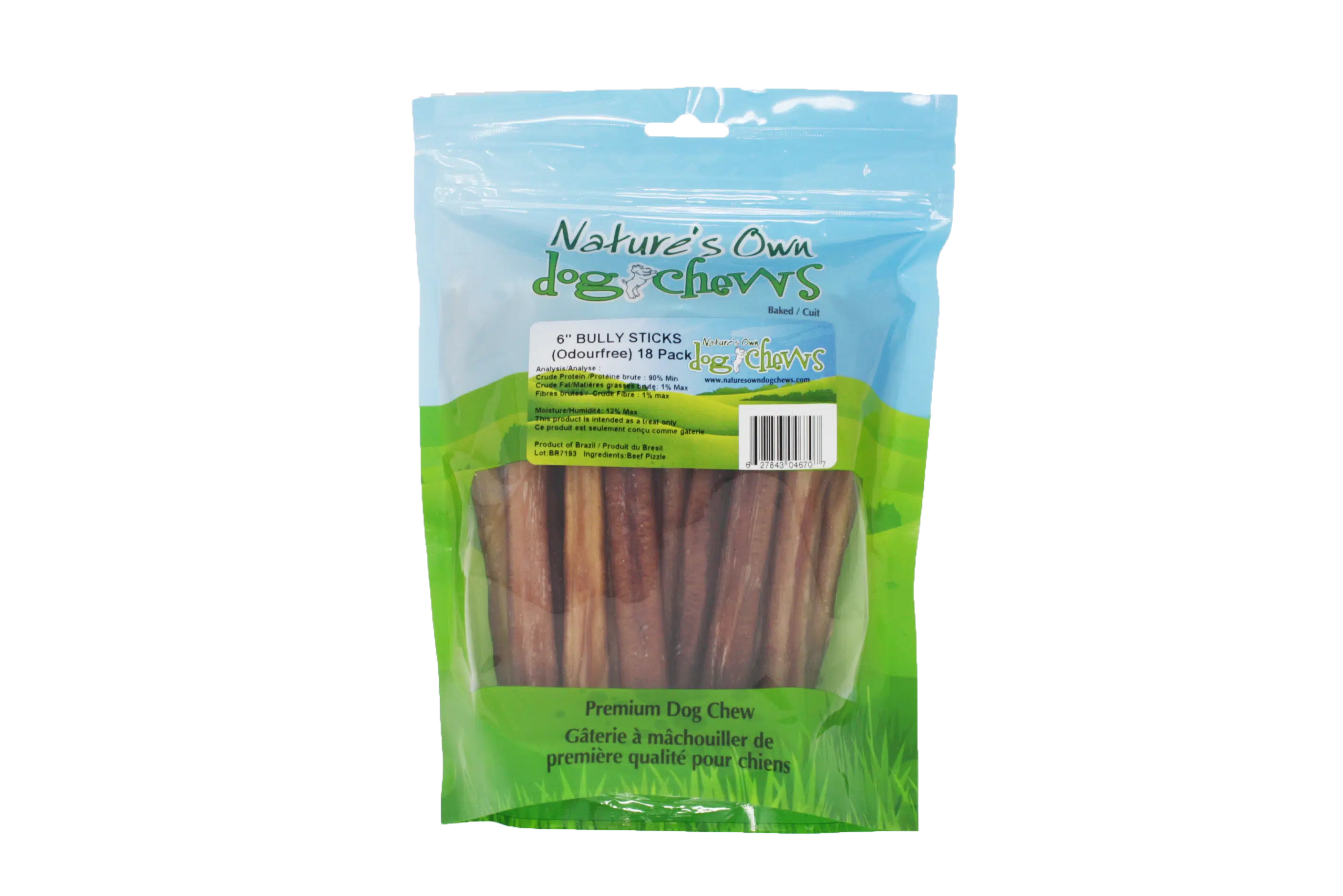 Nature’s Own 6″ Bully Sticks 18 Pack (80g)