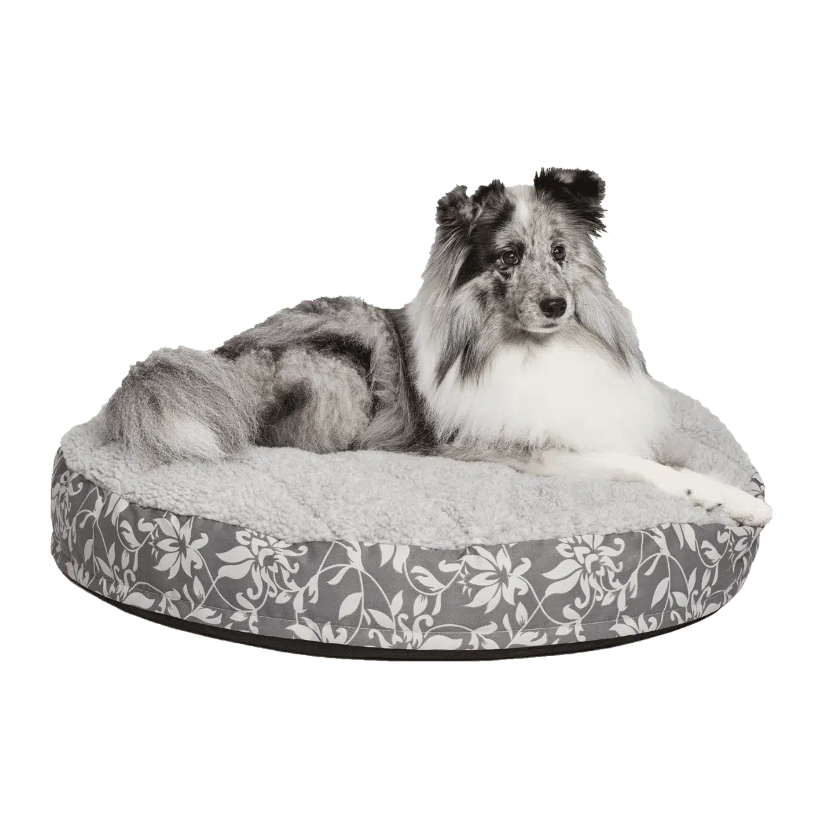 QuietTime Couture Empress Round Mattress in Pewter Floral