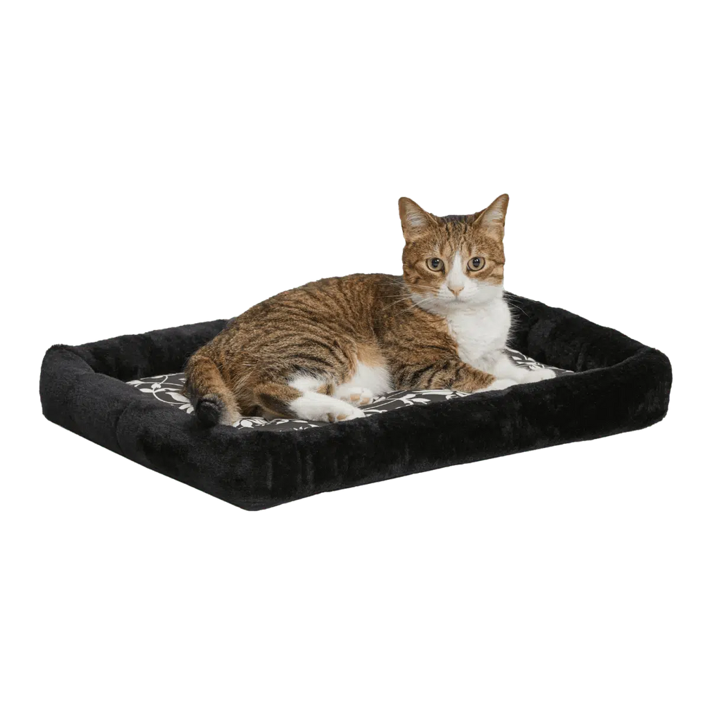 Quiet Time Sofia Bolster Black Floral Crate Pad