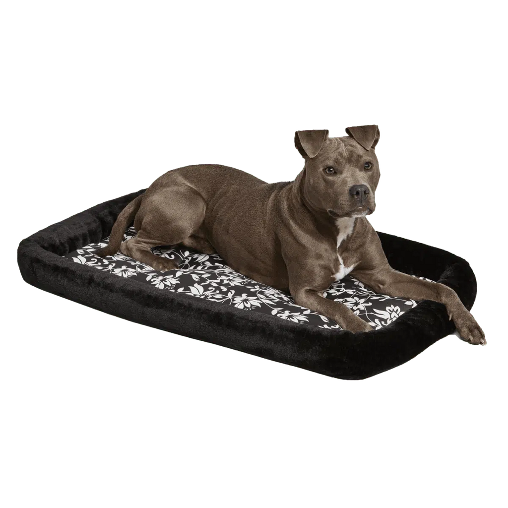 Quiet Time Sofia Bolster Black Floral Crate Pad