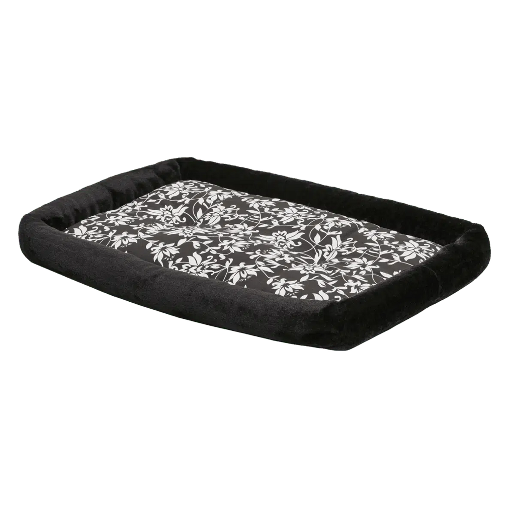 Quiet Time Sofia Bolster Black Floral Crate Pad